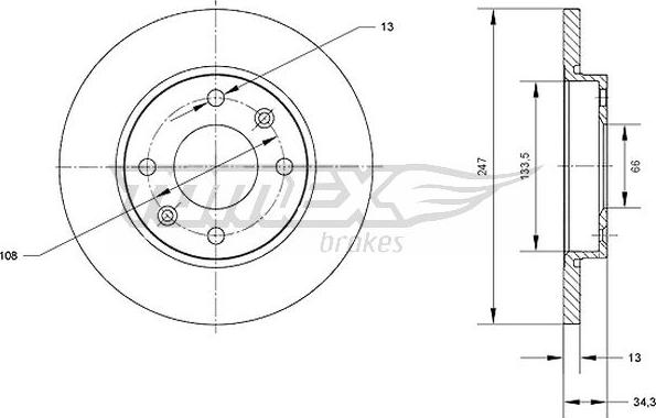 TOMEX brakes TX 71-15 - Гальмівний диск avtolavka.club