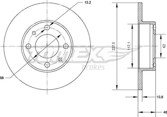 TOMEX brakes TX 71-16 - Гальмівний диск avtolavka.club