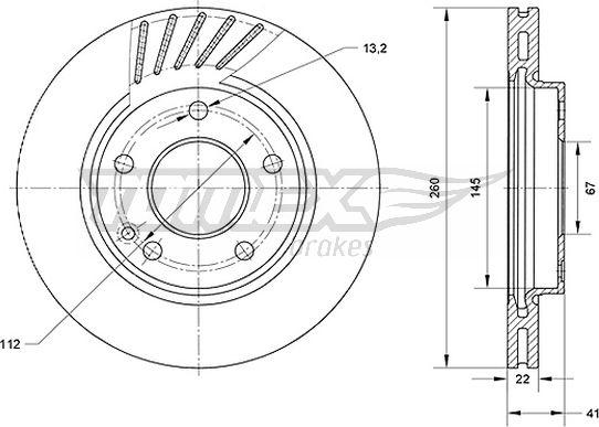 TOMEX brakes TX 71-13 - Гальмівний диск avtolavka.club