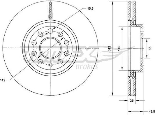 TOMEX brakes TX 71-12 - Гальмівний диск avtolavka.club