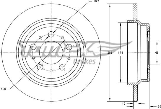 TOMEX brakes TX 71-17 - Гальмівний диск avtolavka.club