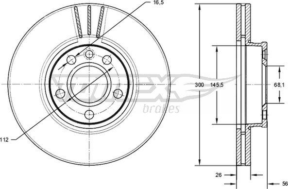 TOMEX brakes TX 71-33 - Гальмівний диск avtolavka.club