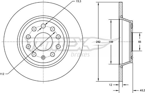 TOMEX brakes TX 71-37 - Гальмівний диск avtolavka.club