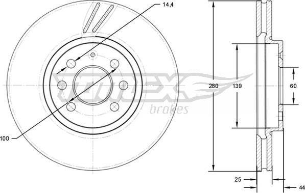 TOMEX brakes TX 71-20 - Гальмівний диск avtolavka.club