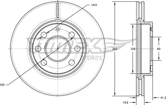 TOMEX brakes TX 71-21 - Гальмівний диск avtolavka.club