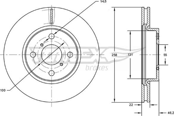 TOMEX brakes TX 71-70 - Гальмівний диск avtolavka.club