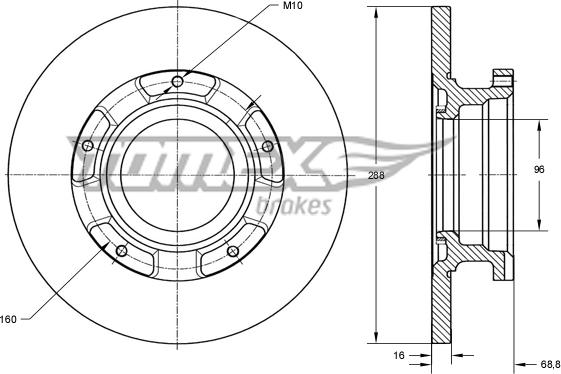 TOMEX brakes TX 73-93 - Гальмівний диск avtolavka.club