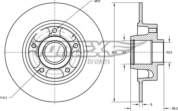 TOMEX brakes TX 73-551 - Гальмівний диск avtolavka.club