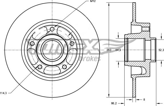 TOMEX brakes TX 73-561 - Гальмівний диск avtolavka.club