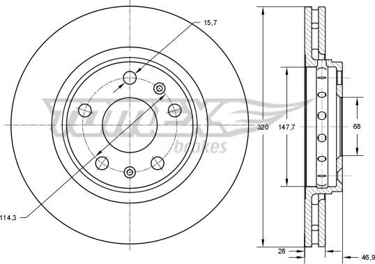 TOMEX brakes TX 73-53 - Гальмівний диск avtolavka.club