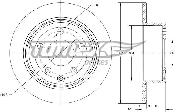 TOMEX brakes TX 73-66 - Гальмівний диск avtolavka.club