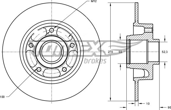 TOMEX brakes TX 73-601 - Гальмівний диск avtolavka.club