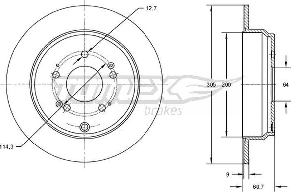 TOMEX brakes TX 73-04 - Гальмівний диск avtolavka.club