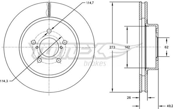 TOMEX brakes TX 73-12 - Гальмівний диск avtolavka.club