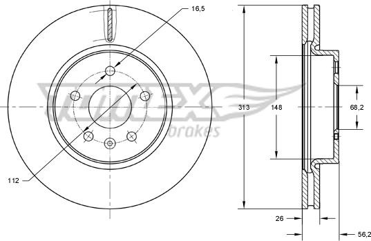 TOMEX brakes TX 73-89 - Гальмівний диск avtolavka.club