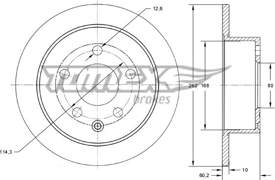 TOMEX brakes TX 73-86 - Гальмівний диск avtolavka.club