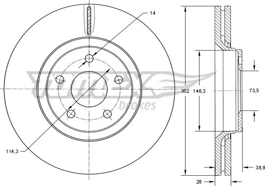 TOMEX brakes TX 73-80 - Гальмівний диск avtolavka.club