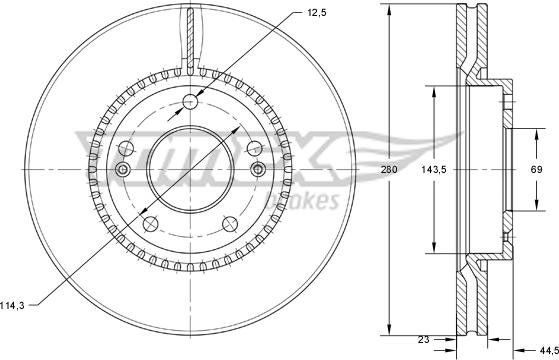 TOMEX brakes TX 73-30 - Гальмівний диск avtolavka.club