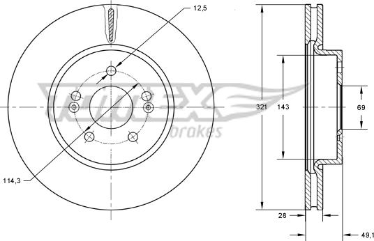 TOMEX brakes TX 73-32 - Гальмівний диск avtolavka.club