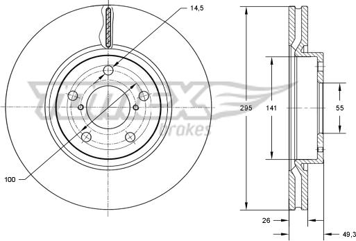 TOMEX brakes TX 73-25 - Гальмівний диск avtolavka.club