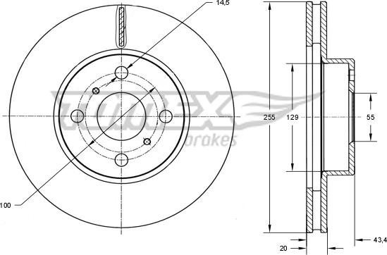 TOMEX brakes TX 73-26 - Гальмівний диск avtolavka.club