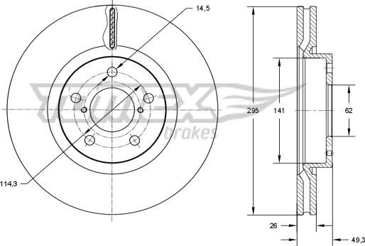 TOMEX brakes TX 73-23 - Гальмівний диск avtolavka.club