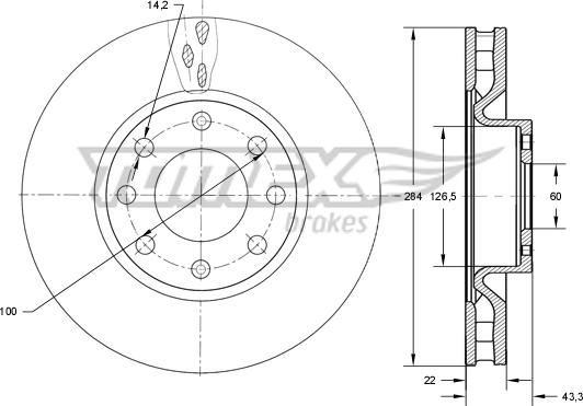 TOMEX brakes TX 73-76 - Гальмівний диск avtolavka.club