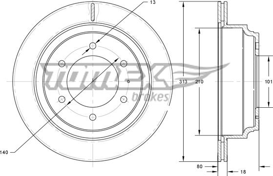 TOMEX brakes TX 73-70 - Гальмівний диск avtolavka.club