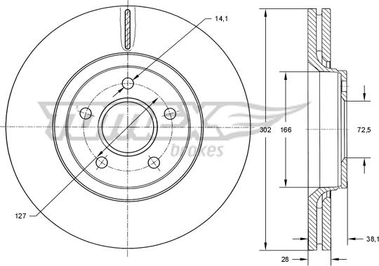 TOMEX brakes TX 73-77 - Гальмівний диск avtolavka.club