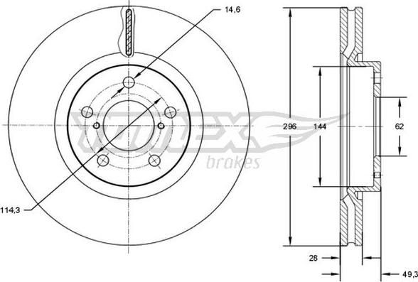 TOMEX brakes TX 72-94 - Гальмівний диск avtolavka.club