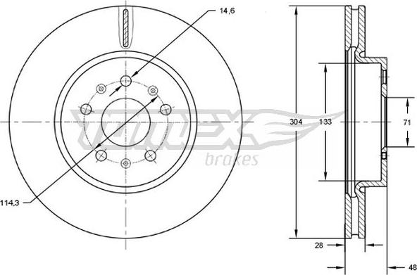 TOMEX brakes TX 72-93 - Гальмівний диск avtolavka.club