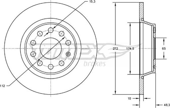 TOMEX brakes TX 72-45 - Гальмівний диск avtolavka.club