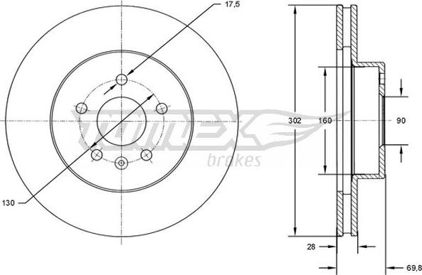 TOMEX brakes TX 72-46 - Гальмівний диск avtolavka.club