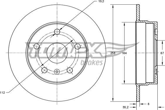 TOMEX brakes TX 72-43 - Гальмівний диск avtolavka.club