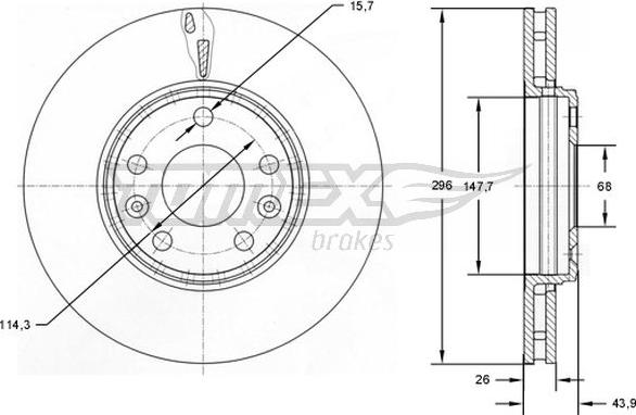 TOMEX brakes TX 72-51 - Гальмівний диск avtolavka.club