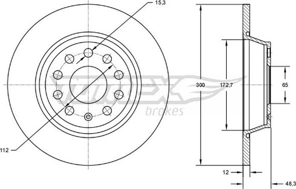 TOMEX brakes TX 72-69 - Гальмівний диск avtolavka.club