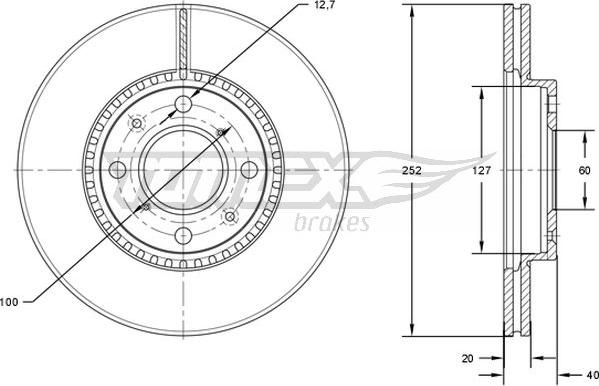 TOMEX brakes TX 72-14 - Гальмівний диск avtolavka.club