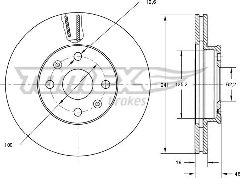 TOMEX brakes TX 72-15 - Гальмівний диск avtolavka.club