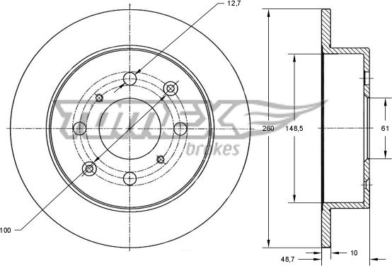 TOMEX brakes TX 72-18 - Гальмівний диск avtolavka.club