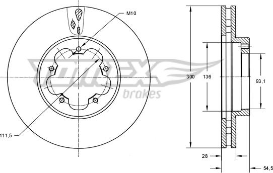 TOMEX brakes TX 72-13 - Гальмівний диск avtolavka.club