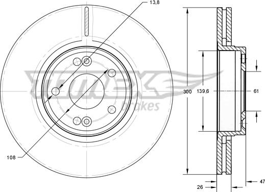 TOMEX brakes TX 72-12 - Гальмівний диск avtolavka.club