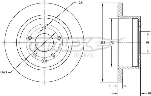 TOMEX brakes TX 72-89 - Гальмівний диск avtolavka.club