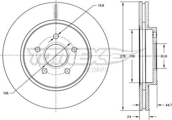 TOMEX brakes TX 72-27 - Гальмівний диск avtolavka.club