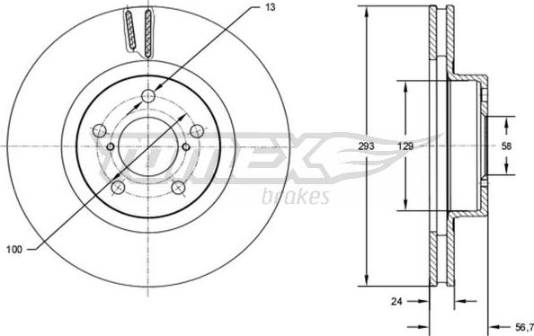 TOMEX brakes TX 72-74 - Гальмівний диск avtolavka.club