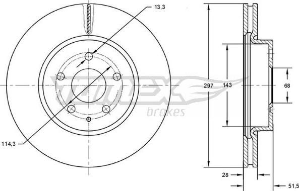 TOMEX brakes TX 72-77 - Гальмівний диск avtolavka.club