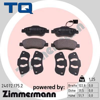 TQ 244808 - Гальмівні колодки, дискові гальма avtolavka.club