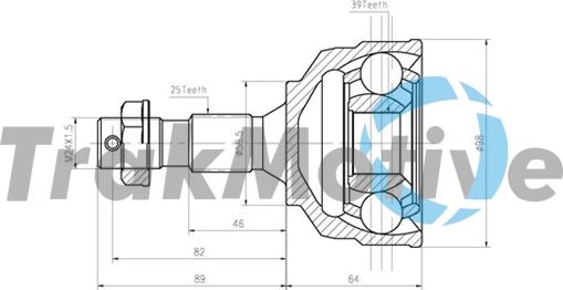 TrakMotive 40-0824 - Шарнірний комплект, ШРУС, приводний вал avtolavka.club