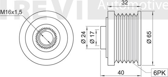 Trevi Automotive AP1094 - Ремінний шків, генератор avtolavka.club