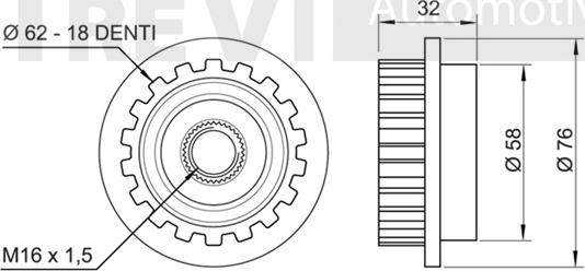 Trevi Automotive AP1137 - Ремінний шків, генератор avtolavka.club