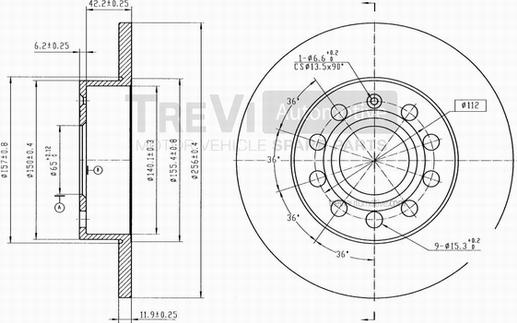 Trevi Automotive BD1056 - Гальмівний диск avtolavka.club